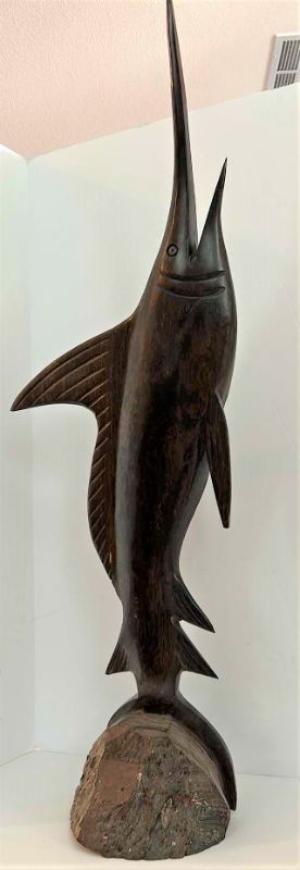 Photo 1 of SOLID IRONWOOD  SWORDFISH SCULPTURE H34”