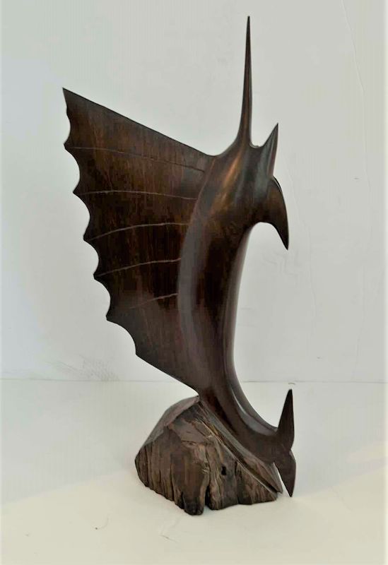 Photo 1 of SOLID IRONWOOD  SWORDFISH SCULPTURE H14.5”