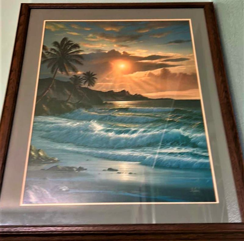 Photo 1 of ARTWORK, ARTIST SIGNED A CASAY WITH COA WOOD FRAMED LIMITED EDITION PRINTS, HAWAII 30”x 35.5”