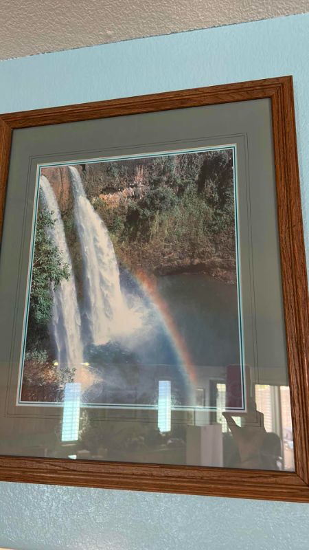 Photo 6 of ARTWORK, WOOD FRAMED FALLS AND RAINBOW 22.5” x 27”