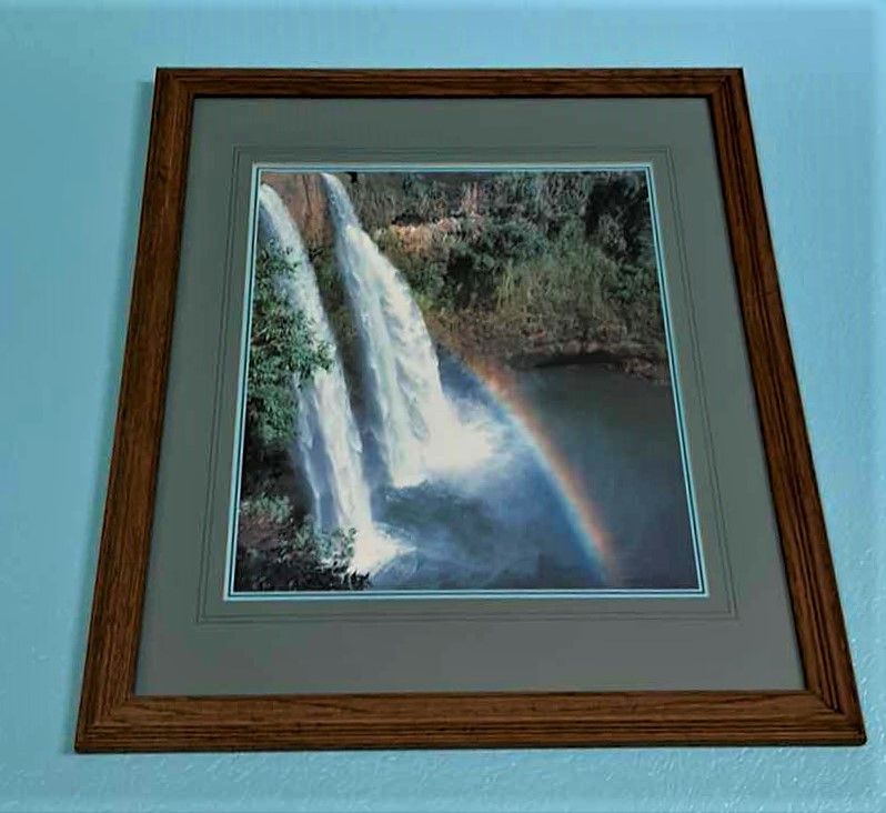 Photo 1 of ARTWORK, WOOD FRAMED FALLS AND RAINBOW 22.5” x 27”