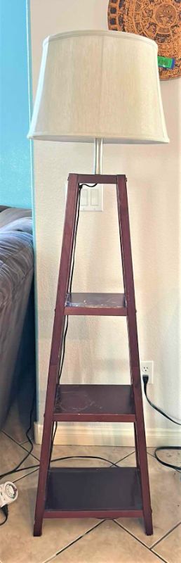 Photo 1 of WOOD FLOOR BOOKSHELF LAMP 17” x H64”