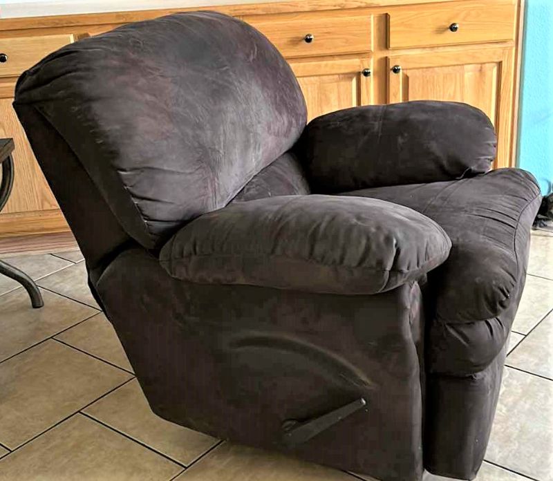 Photo 1 of BROWN UPHOLSTERED ROCKING RECLINER