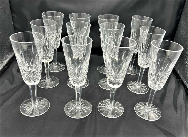 Photo 1 of 12 WATERFORD CUT CRYSTAL CHAMPAGNE GLASSES