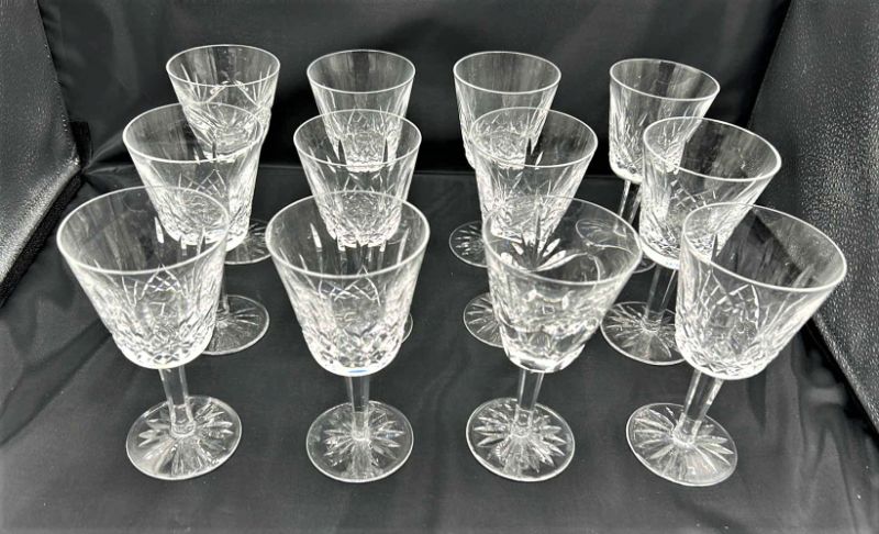 Photo 1 of 12 WATERFORD CUT CRYSTAL WINE GLASSES