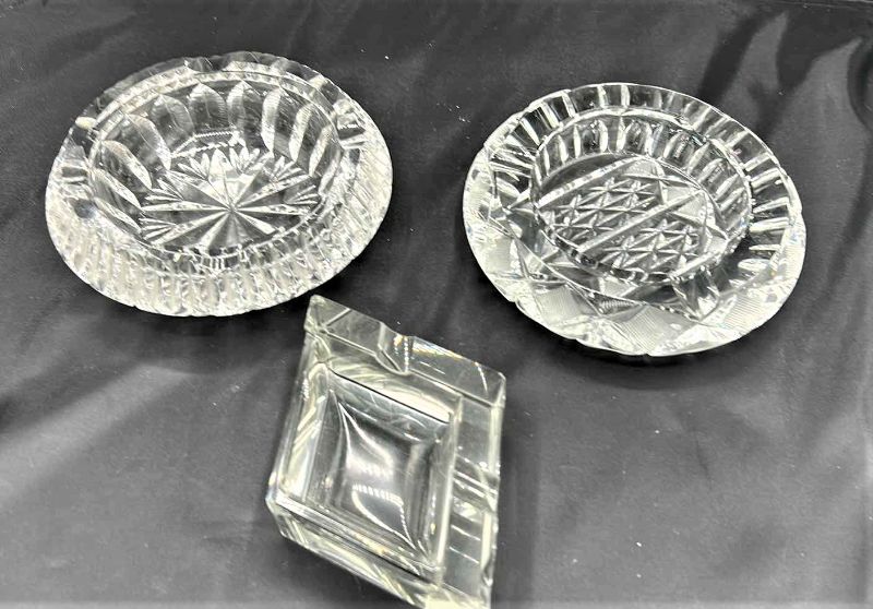 Photo 1 of 3 - WATERFORD CRYSTAL ASHTRAYS