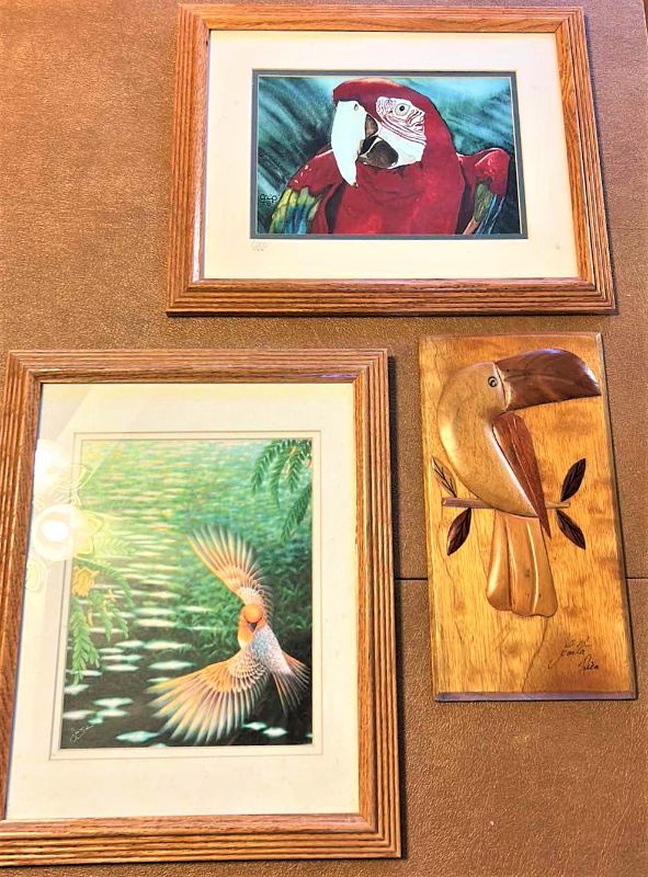 Photo 1 of ARTWORK ASSORTMENT BIRDS, SIGNED, LARGEST 13” x 16”