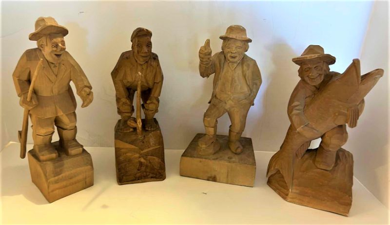 Photo 1 of 4 LATVIAN WOOD FOLK ART SCULPTURES