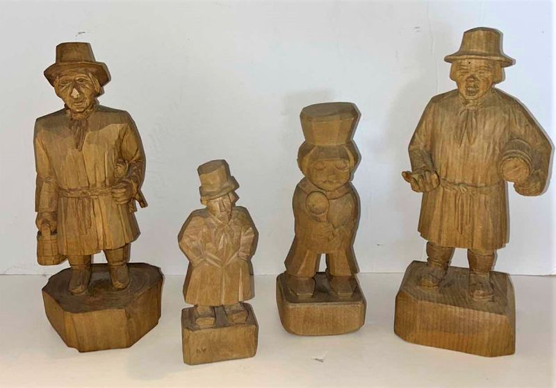 Photo 1 of 4 LATVIAN WOOD FOLK ART SCULPTURES