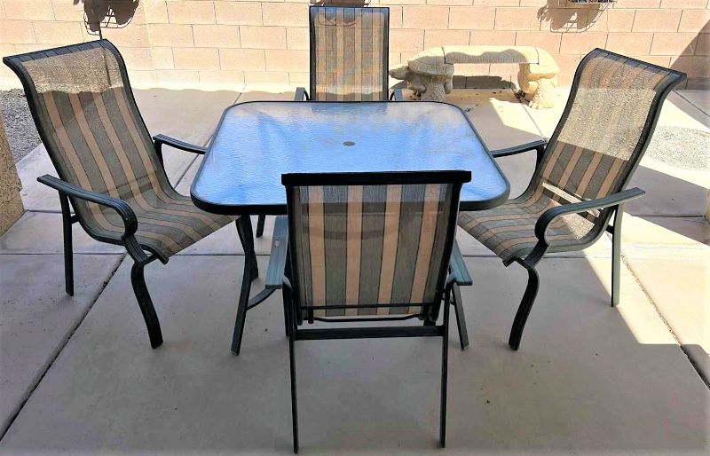 Photo 1 of PATIO TABLE AND 4 CHAIRS 45” x 45” x H28”