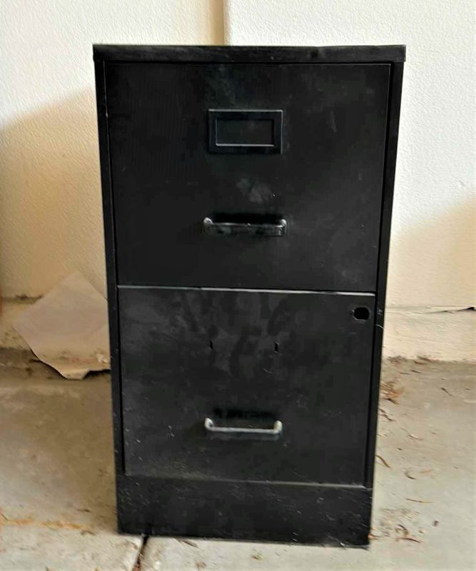 Photo 1 of 2 DRAWER BLACK METAL FILING CABINET