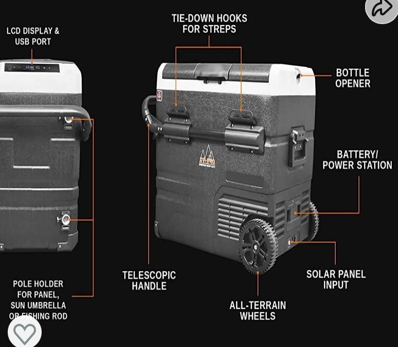 Photo 5 of DT PRO 59QT (55 LITER) PORTABLE 12 VOLT CAR/CAMPING  REFRIGERATOR FREEZER  