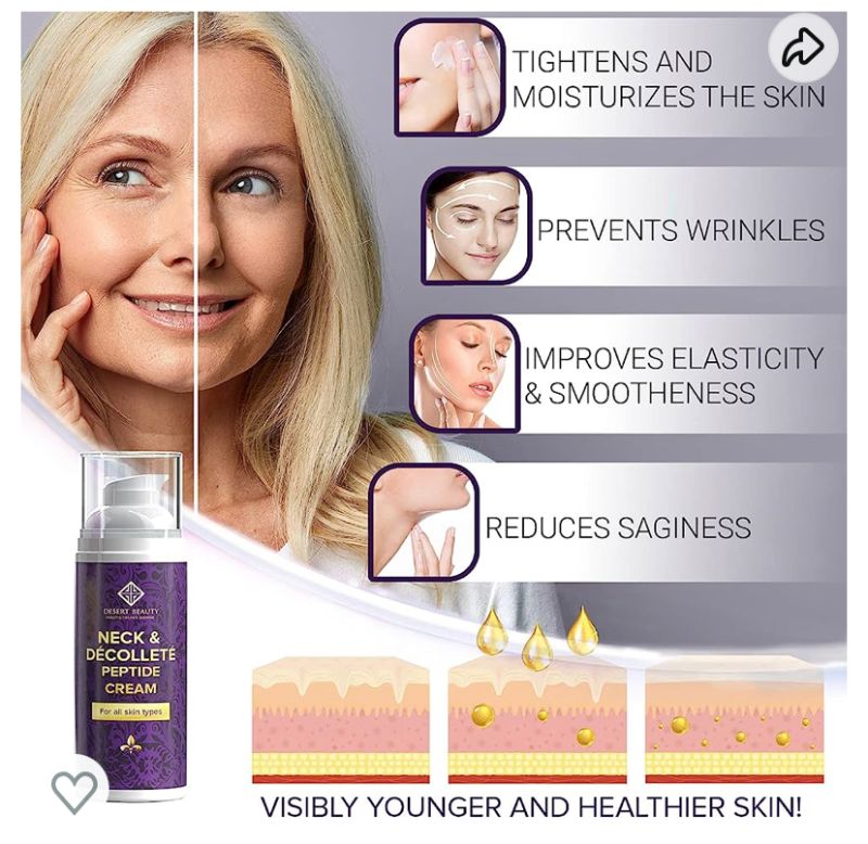 Photo 1 of NEW DESERT BEAUTY NECK AND DÉCOLLETÉ PEPTIDE CREAM ANTI AGING MOISTURIZER ADVANCED STEM CELL + COLLAGEN FORMULA