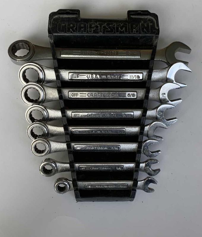 Photo 1 of CRAFTSMAN RACHET OPEN END WRENCHS STANDARD 8 PIECE