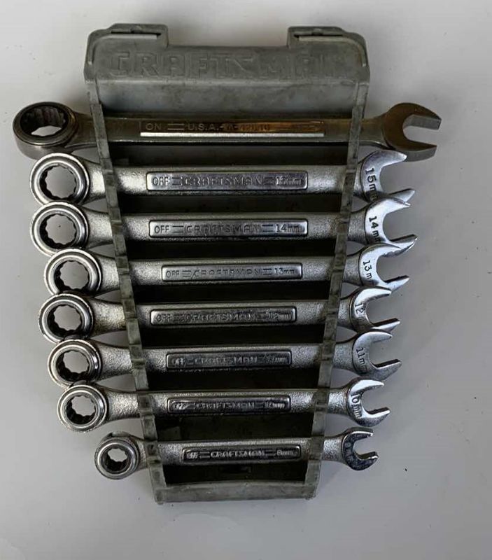 Photo 1 of CRAFTSMAN RACHET OPEN END WRENCHS METRIC 8 PIECE