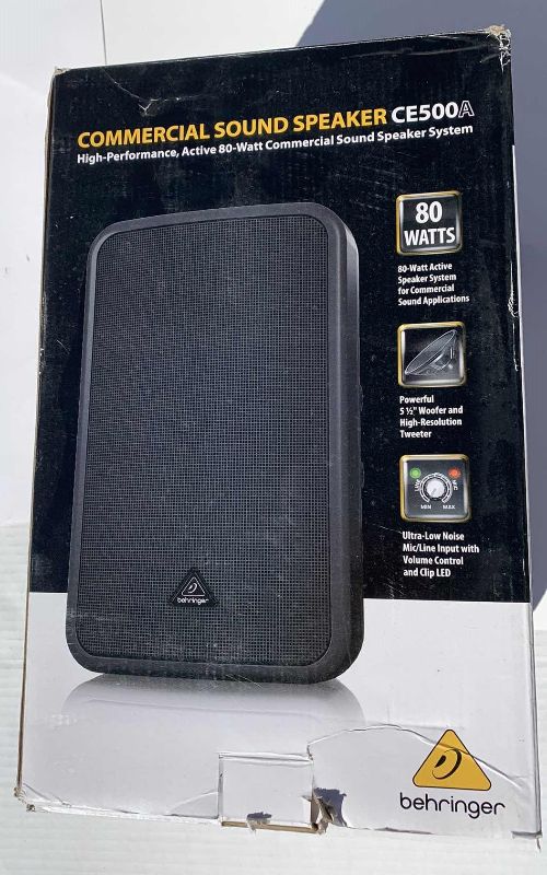 Photo 1 of BEHRINGER 80 WATT COMMERCIAL OUTDOOR SPEAKER CE500A