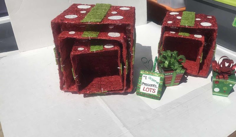 Photo 2 of CHRISTMAS DECORATIONS GIFT BOXES UP TO 12” TALL