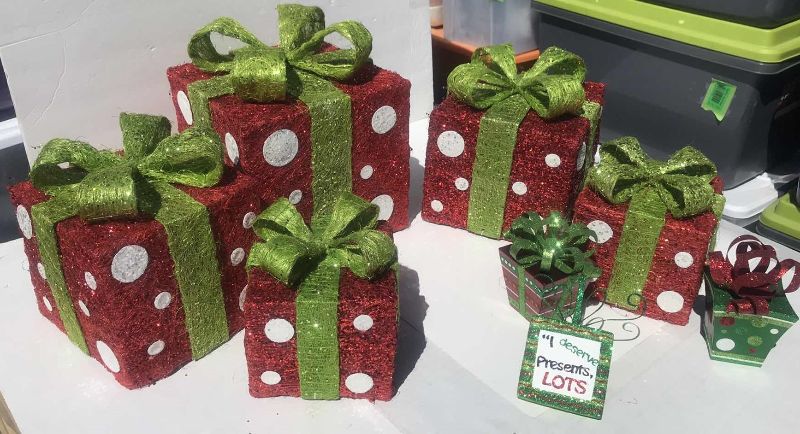 Photo 1 of CHRISTMAS DECORATIONS GIFT BOXES UP TO 12” TALL