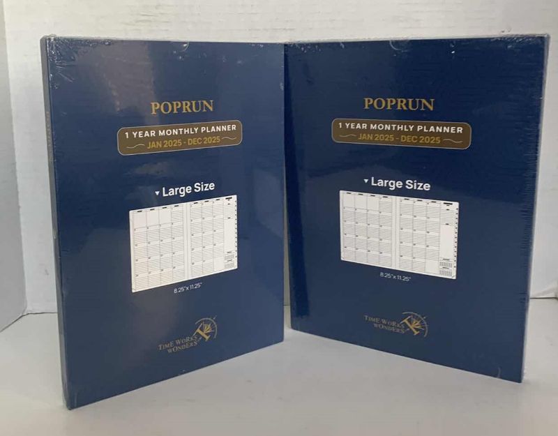 Photo 1 of 2-POPRUN 1 YEAR MONTHLY PLANNERS 1/2025 12/2025