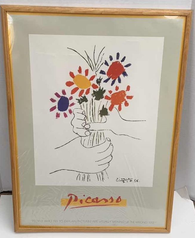 Photo 3 of PICASSO “ GIVING FLOWERS” PRINT 21” X 28”