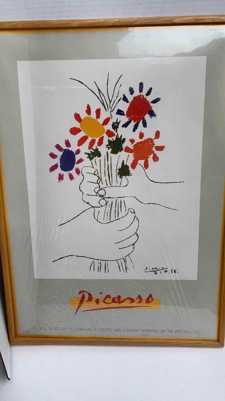 Photo 1 of PICASSO “ GIVING FLOWERS” PRINT 21” X 28”