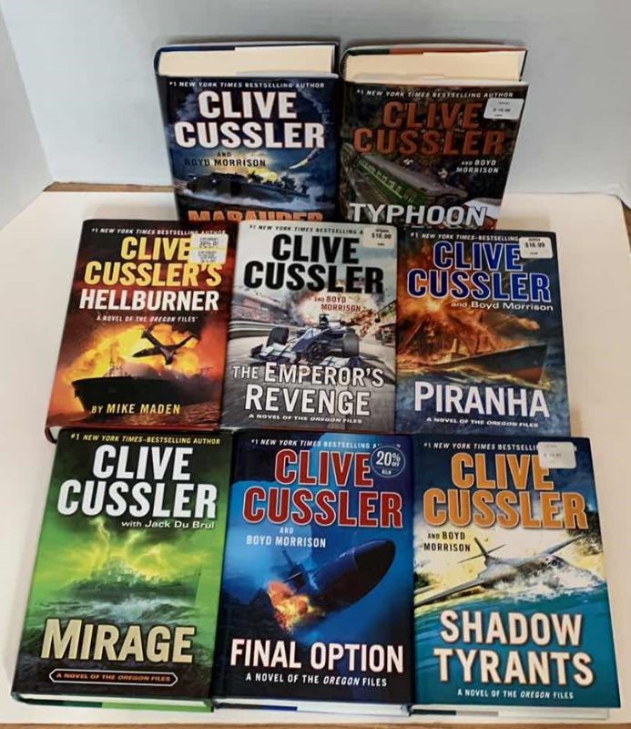 Photo 1 of 8-CLIVE CUSSLER HARD COVER BOOKS