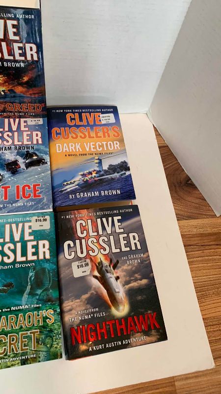 Photo 2 of 7-CLIVE CUSSLER HARD BACK BOOKS