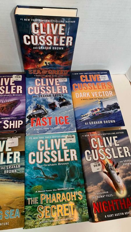 Photo 3 of 7-CLIVE CUSSLER HARD BACK BOOKS