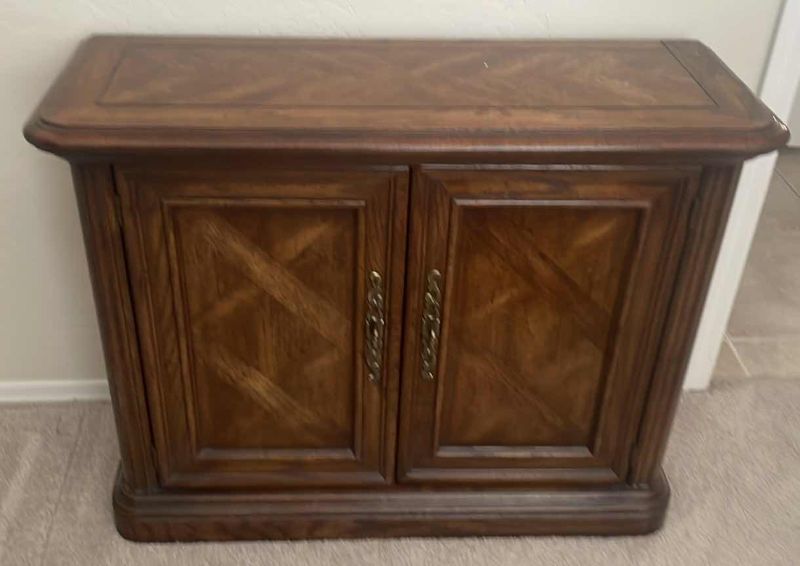 Photo 1 of WOOD 2 SHELF CABINET 28" X 13" X  36"