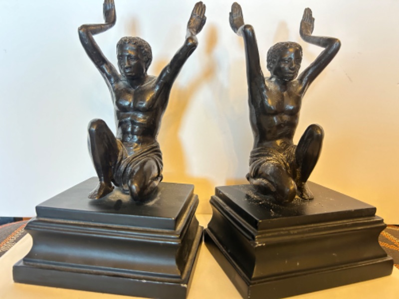 Photo 2 of ART DECO BRONZE BOOKENDS 9”H