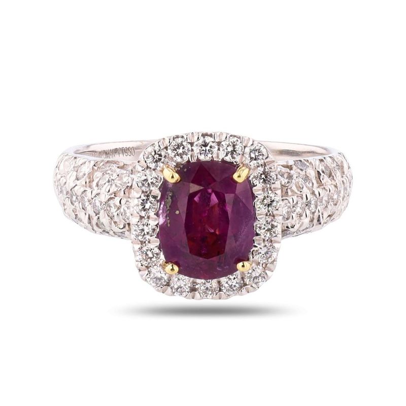 Photo 1 of ORIANNE 1.76ct UNHEATED PURPLE PINK KASHMIR SAPPHIRE & 0.87ctw DDIAMOND 18K YG RING SIZE 7 (GIA CERTIFIED) WITH APPRIASAL - RN038160
