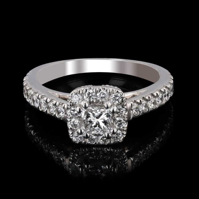 Photo 1 of ORIANNE 1.26ctw SI1 CLARITY E COLOR DIAMOND PLATINUM RING SIZE 7,  Total Weight of Ring 8.13 gm (EGL USA CERTIFIED) WITH APPRAISAL - RN022287

