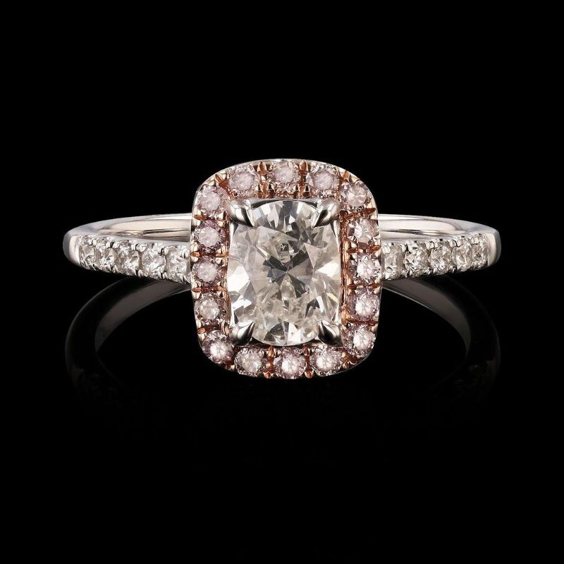 Photo 1 of ORIANNE 0.69ct SI1 CLARITY F COLOR CENTER DIAMOND 18K WHITE GOLD RING SIZE 7, TOTAL WEIGHT OF RING 2.90 gm (1.06ctw Diamonds) EGL CERTIFIED WITH APPRAISAL - RN025583

