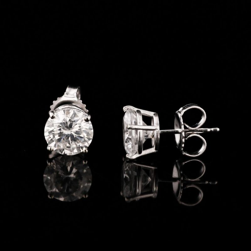 Photo 1 of ORIANNE 3.11ctw G to H COLOR SI2 to I1 CLARITY DIAMOND 14K WHITE GOLD STUD EARRINGS WITH APPRAISAL - ER008030
