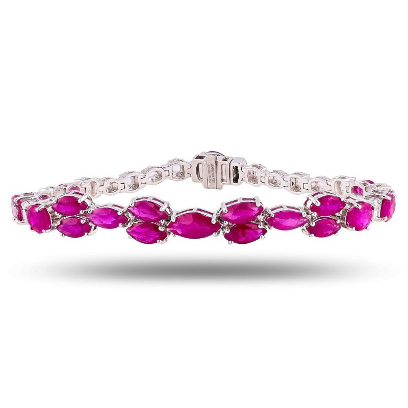 Photo 1 of ORIANNE 10.05ctw BURMESE RUBY & 1.91ctw DIAMOND PLATINUM BRACELET SIZE 7", WEIGHT OF ITEM: 16.9 grams (GIA CERTIFIED) WITH APPRAISAL - BR008384
