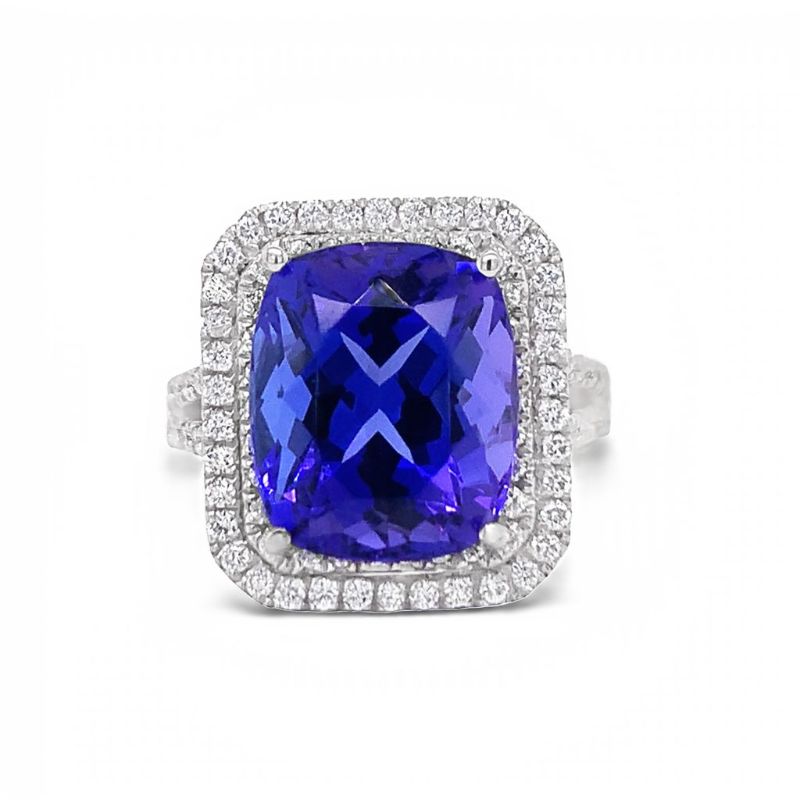 Photo 1 of ORIONNE 9.29ct TANZANITE & 1.05ctw DIAMOND PLATINUM RING SIZE 7, TOTAL WEIGHT 10.70 Grams (GIA CERTIFIED) WITH APPRAISAL - RN028992
