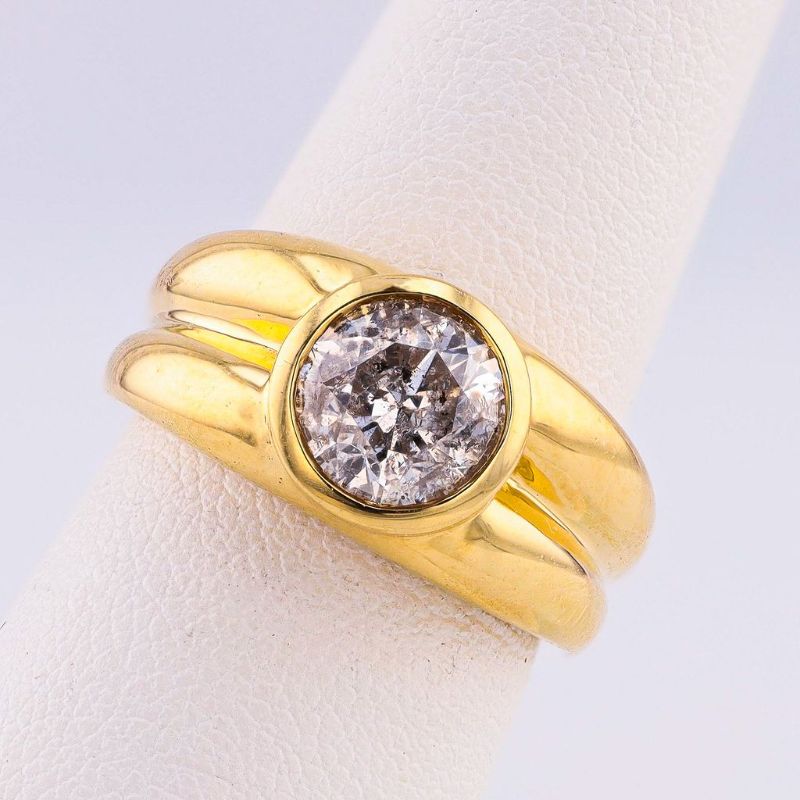 Photo 1 of ORIANNE 2.03ct I COLOR I1 CLARITY DIAMOND 18K YELLOW GOLD RING SIZE 6 1/2,  WEIGHT OF ITEM: 8.4 grams WITH APPRAISAL - RN034885
