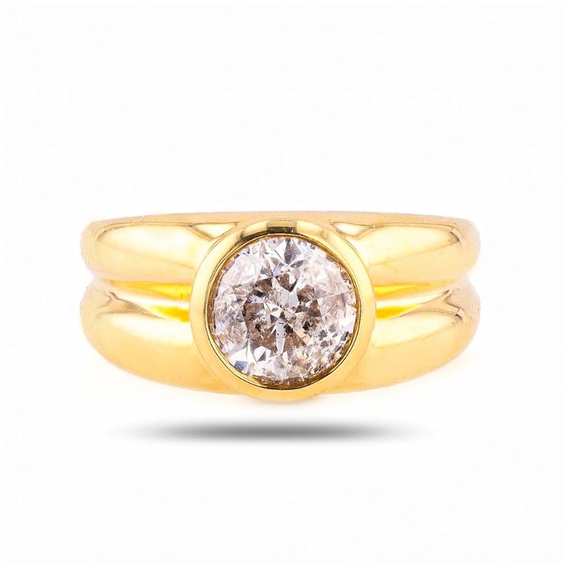 Photo 1 of ORIANNE 2.03ct I COLOR I1 CLARITY DIAMOND 18K YELLOW GOLD RING SIZE 6 1/2, WEIGHT OF ITEM: 8.4 grams WITH APPRAISAL - RN034885