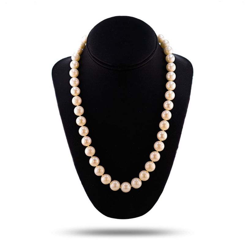 Photo 1 of ORIANNE 9MM to 11MM WHITE SOUTH SEA CULTURED PEARL NECKLACE WITH 14K WHITE GOLD CLASP SIZE 18" WITH APPRAISAL - NK016391
