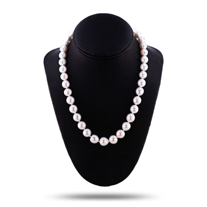 Photo 1 of ORIANNE 9MM to 11MM SILVER SOUTH SEA CULTURED PEARL WITH 14K WHTIE GOLD CLASP SIZE 18 1/2"  (GIA CERTIFIED) WITH APPRAISAL - NK016291
