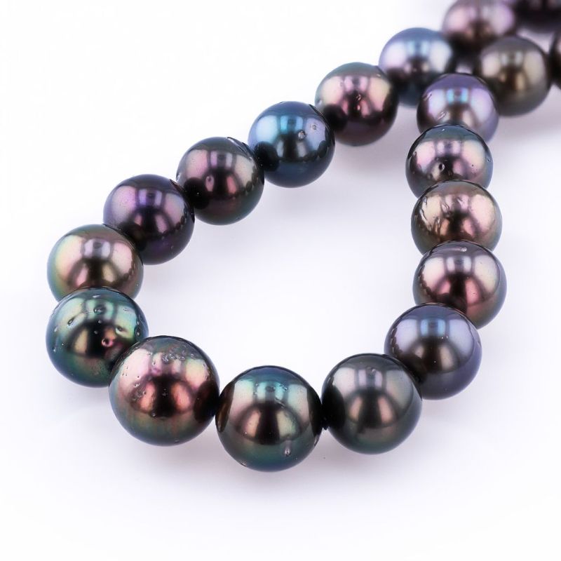 Photo 1 of ORIANNE 11MM to 14MM TAHITIAN CULTURED PEARL NECKLACE  WITH 14K WHITE GOLD CLASP SIZE 17 1/2" WITH APPRAISAL - NK013735
