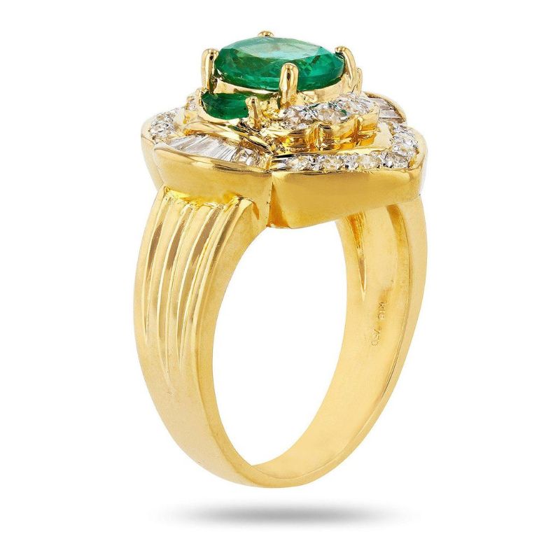 Photo 1 of ORIANNE 1.02ctw EMERALD & 0.57ctw DIAMOND 18K YELLOW GOLD RING SIZE 6, TOTAL WEIGHT OF RING 9.20 gm WITH APPRAISAL - RN026118
