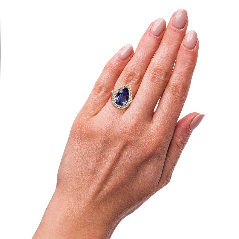 Photo 1 of 6.19ct Tanzanite and 0.73ctw Diamond 14K Yellow Gold Ring Size 7 with Appraisal RN026796

