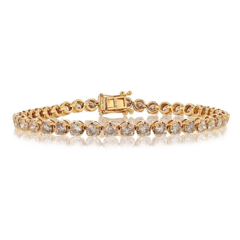 Photo 1 of 9.18ctw Diamond 14K Yellow Gold Tennis Bracelet Size 7 1/2" with Appraisal BR004712

