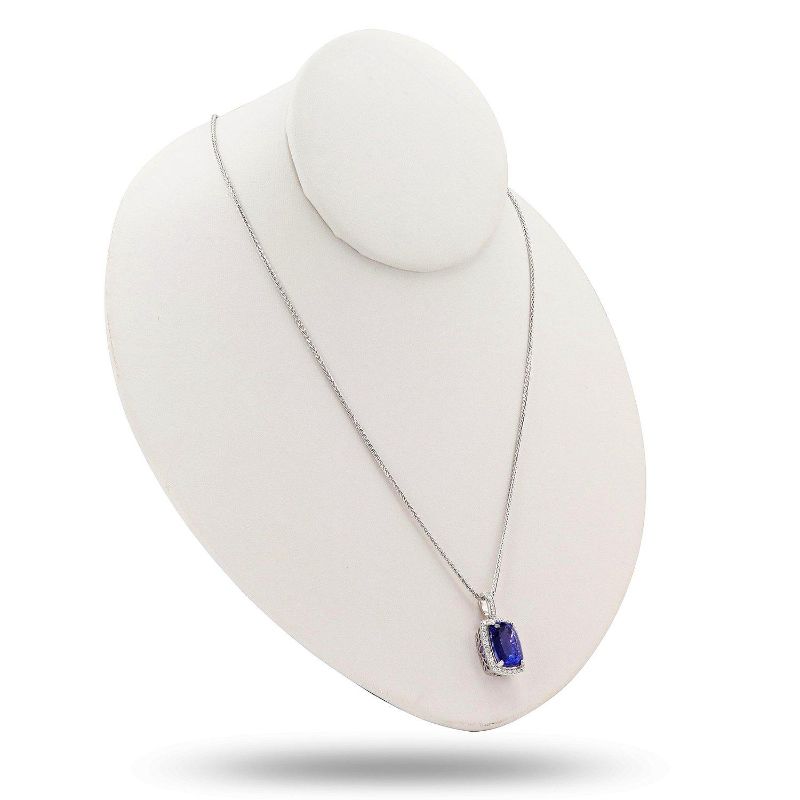 Photo 1 of 9.20ct Tanzanite and 0.39ctw Diamond Platinum Pendant/Necklace (GIA CERTIFIED) with Appraisal NK009728


