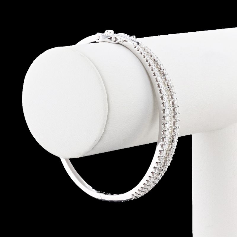 Photo 1 of 4.82ctw E - F COLOR VS1 - SI1 CLARITY Diamond 14K White Gold Bangle BG001300

