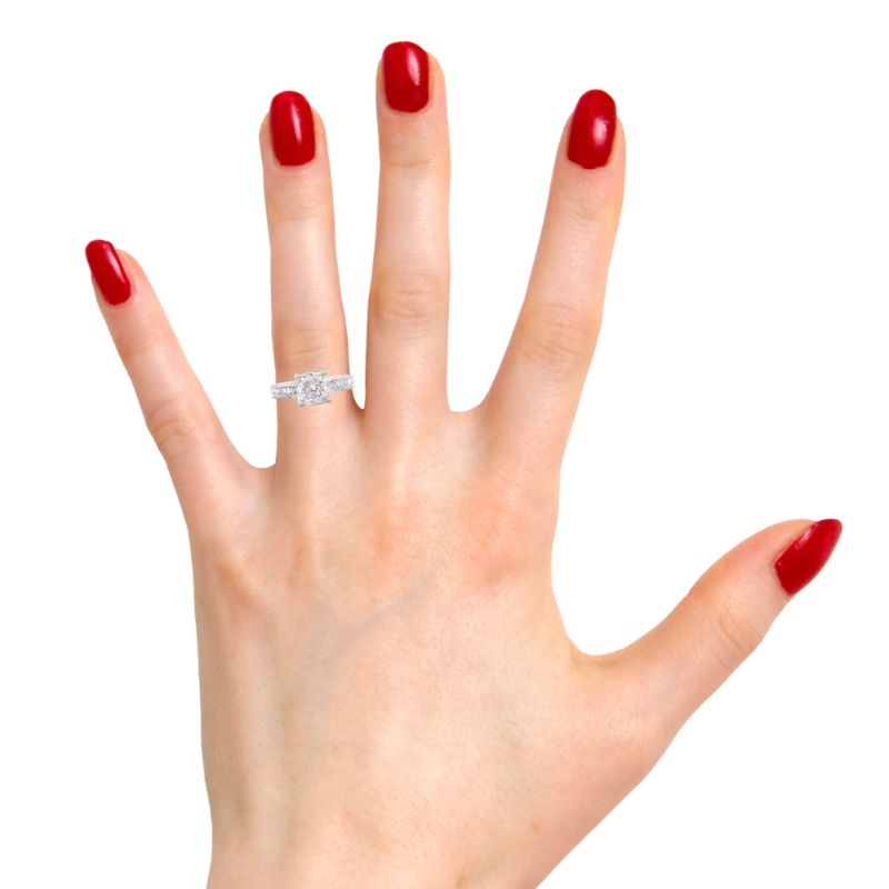 Photo 1 of 1.90ct CENTER Diamond 18K White Gold Ring size 7 (2.22ctw Diamonds) with Appraisal RN028245

