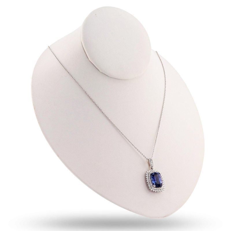 Photo 1 of 9.18ct Tanzanite and 1.33ctw Diamond Platinum Pendant/Necklace with Appraisal NK012431

