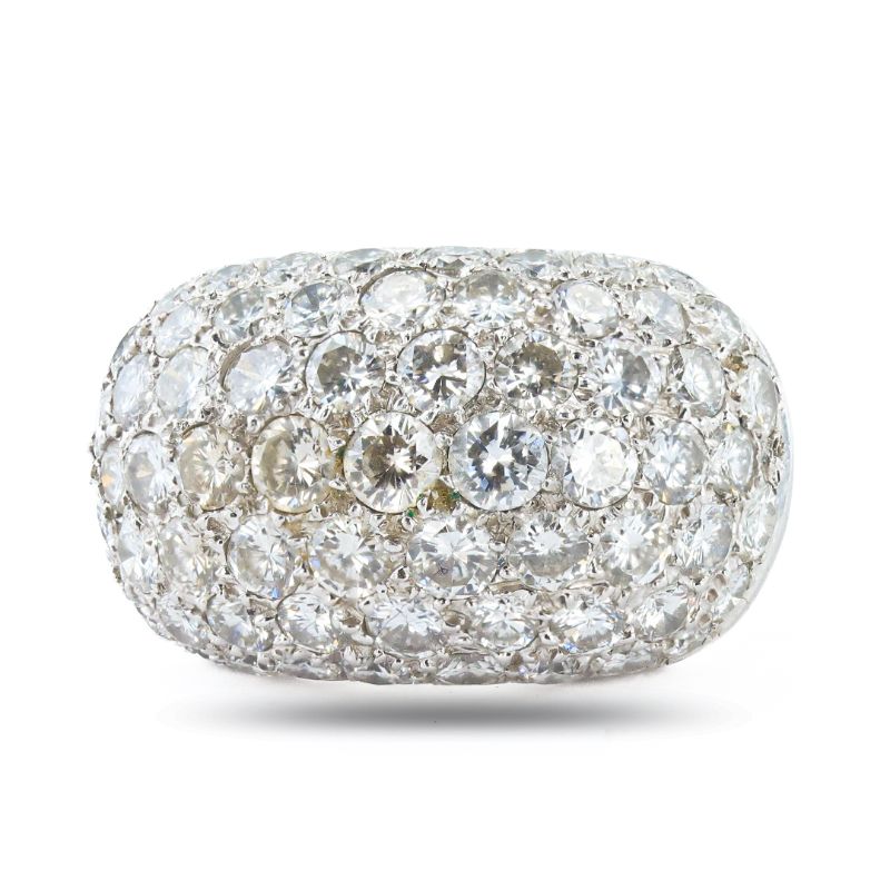 Photo 1 of 5.00ctw G to H COLOR VS1 to VS2 CLARITY Diamond 14K White Gold Ring Size 6 3/4 with Appraisal RN037598

