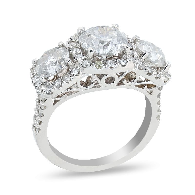 Photo 1 of 2.11ct CENTER Diamond 18K White Gold Ring size 7 (5.14ctw Diamonds) with Appraisal RN034623

